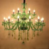 Dining Room Living Room European Crystal Chandelier Grass Green Pendant Light