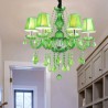 Dining Room Living Room Unique Crystal Chandelier European Style Grass Green Pendant Light