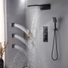 Black Shower Faucet Rainfall Head Shower Hand Shower Wall Mounted Shower Tap