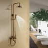 Tub Shower Faucet in Antique Brass with 8-Inch Shower Head and Hand Shower