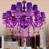 Purple Pendant Light Bedroom Living Room European Style Crystal Chandelier