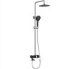 Modern Exposed Shower System with Chrome + Black Shower Faucet