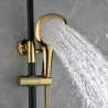 Contemporary Exposed Shower System Rain Head and Hand Sprayer with Slider Rail in Black