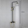 Contemporary Exposed Shower System Rain Head and Hand Sprayer with Slider Rail in Black