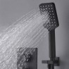 Black Shower Faucet Rainfall Head Shower Hand Shower Wall Mounted Shower Tap