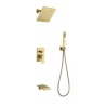 Shower Faucet System with Brushed Gold Finish Concealed Installation Shower Faucet Set