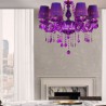 European Style Purple Pendant Light Living Room Bedroom Elegant Crystal Chandelier