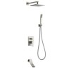 Elegant Wall Mount Rainfall Shower System Black/Nickel Brushed Shower Faucet Set