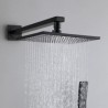 Elegant Wall Mount Rainfall Shower System Black/Nickel Brushed Shower Faucet Set