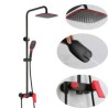 Chrome/Black/Black+Red Modern Shower Faucet Set with Hidden Faucet Outlet Shower System