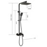 Wall Mounted Rain Shower System with Shower Head and Hand Shower in Black