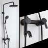 Stainless Steel Bathroom Shower System with Black Shower Faucet