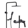 Optional Brass Shower Faucet System 10" Top Sprayer Shower Set Chrome/Black