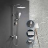 Optional Brass Shower Faucet System 10" Top Sprayer Shower Set Chrome/Black