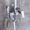 Square Shower Faucet Set 9 Inch Top Spray with Bidet Spray Function Available in Chrome/Black