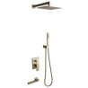 Concealed Installation Brushed Gold Shower Faucet System (Embedded Box Included)