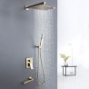 Concealed Installation Brushed Gold Shower Faucet System (Embedded Box Included)