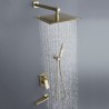 Concealed Installation Brushed Gold Shower Faucet System (Embedded Box Included)