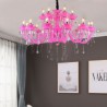 Pink Pendant Light Princess Room Kids Room Unique European Crystal Chandelier