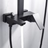 Square Brass Bathroom Shower Faucet Set with Black Exposed Shower System