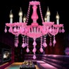 Pink Pendant Light Romantic Princess Room Kids Room European Style Crystal Chandelier