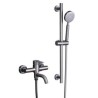 Bathroom Tub Faucet Waterfall Spout Mixer Tap With Hand Shower Wall Mounted