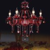 Bedroom Living Room European Crystal Chandelier Red Color Pendant Light