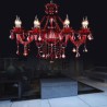 Bedroom Living Room European Crystal Chandelier Red Color Pendant Light