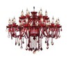 Bedroom Living Room European Crystal Chandelier Red Color Pendant Light