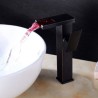 Oil Rubbed Bronze Waterfall Sink Tap with Black LED Basin Faucet