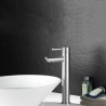 Single Handle Modern Bathroom Sink Faucet in Stainless Steel