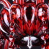 Bedroom Living Room European Crystal Chandelier Red Color Pendant Light