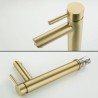 Bathroom Mixer Tap Staineless Steel Basin Faucet in Brushed Gold