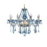 European Blue Pendant Light Bedroom Living Room Luxury Crystal Chandelier