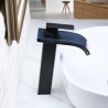 No Battery Required Glass LED Bathroom Sink Faucet Modern Waterfall Vessel Sink Mixer Tap