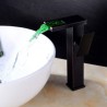 Oil Rubbed Bronze Waterfall Sink Tap with Black LED Basin Faucet