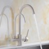 Modern Kitchen Tap with Double Spouts and Purification Function in Oat Color