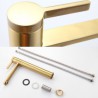 Bathroom Sink Faucet Basin Tap Mixer in Brushed Gold Brass with 360 Degree Rotatable Spout