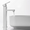 Modern Simple Bathroom Sink Tap High White Basin Faucet