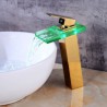 Single Handle Color Changing LED Bathroom Sink Faucet Golden Basin Tap