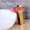 Single Handle Color Changing LED Bathroom Sink Faucet Golden Basin Tap