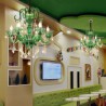 Living Room Bedroom Luxury Crystal Chandelier European Style Green Pendant Light