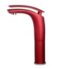 Red Deck Mounted Bathroom Sink Faucet Single Hole Single Handle Red/White 2 Colors