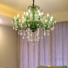 Living Room Bedroom Luxury Crystal Chandelier European Style Green Pendant Light