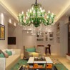 Living Room Bedroom Luxury Crystal Chandelier European Style Green Pendant Light