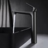 Simple Style Black Brass Bathroom Basin Faucet Single Lever Mixer Tap