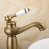 Bathroom SinkTap Single Hole Single Handle Basin Water Faucet in Antique Brushed Brass