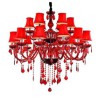 Bedroom Hotel Rooms Crystal Chandelier European Red Color Pendant Light