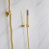 Contemporary Exposed Bathroom Shower System with Gold Brass Bath Shower Mixer Tap