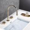 Deck Mount Laundry Faucet 2 Handle Bathroom Sink Faucet 3 Hole Vanity Sink Faucet